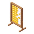 School abacus icon, isometric style