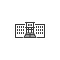 School, academy line icon