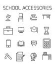 School accessories related vector icon set.