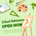 School admission open now, promotional banner