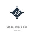 School ahead sign icon vector. Trendy flat school ahead sign icon from traffic sign collection isolated on white background. Royalty Free Stock Photo