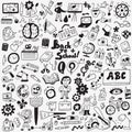 school , art tools - doodles set Royalty Free Stock Photo