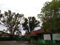 school atmosphere in the morning at an Indonesian school located in Riau