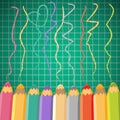 School background with pencils. Vector illustration. Royalty Free Stock Photo