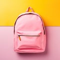 School Backpack, Color College Bag, Colorful Knapsack, Full College Baggage, Generative AI Illustration