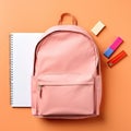 School Backpack, Color College Bag, Colorful Knapsack, Full College Baggage, Generative AI Illustration