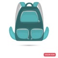 School backpack color flat icon for web and mobile design