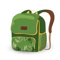 School backpack, green book bag isolated on a white background. School Bag cartoon . vector illustration. Royalty Free Stock Photo