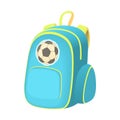 School backpack icon, cartoon style