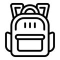 School backpack icon outline vector. Safety child