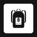 School backpack icon, simple style Royalty Free Stock Photo