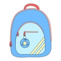 School backpack, ideal for education and school themed designs, doodle style vector Royalty Free Stock Photo