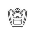 School backpack line icon