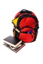 School Backpack Overflowing with supplies Royalty Free Stock Photo