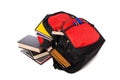 School Backpack Overflowing with supplies Royalty Free Stock Photo