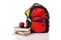 School Backpack Overflowing with supplies Royalty Free Stock Photo