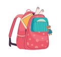 school backpack supplies Royalty Free Stock Photo