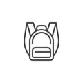 School bag, Backpack line icon