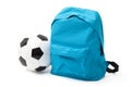 School Bag and Ball with Clipping Path Royalty Free Stock Photo