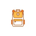 School bag color line icon. Urban backpack for teens and adults.