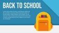 School bag with copy space blue color illustration vector,best for background and poster or promotion back to school Royalty Free Stock Photo
