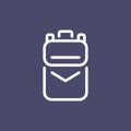 School bag icon backpack simple flat style outline illustration Royalty Free Stock Photo