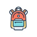 Color illustration icon for School Bag, education and backpack