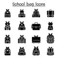 School bag icon set vector illustration Royalty Free Stock Photo