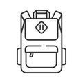 School bag line black icon. Urban backpack for teens and adults. School supplies. Sign for web page, mobile app, button, logo.