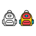 Backpack icons in different colors
