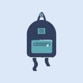 School bag semi flat RGB color vector illustration