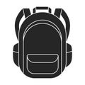School bag vector icon. Black vector icon isolated on white background school bag Royalty Free Stock Photo
