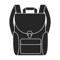 School bag vector icon. Black vector icon isolated on white background school bag Royalty Free Stock Photo