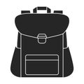 School bag vector icon. Black vector icon isolated on white background school bag Royalty Free Stock Photo