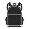 School bag vector icon. Black vector icon isolated on white background school bag Royalty Free Stock Photo