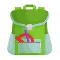 School bag vector icon.Cartoon vector icon isolated on white background school bag. Royalty Free Stock Photo