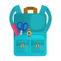School bag vector icon.Cartoon vector icon isolated on white background school bag. Royalty Free Stock Photo