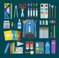 School bag vector set. Royalty Free Stock Photo