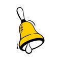 Classic ringing school bell doodle style vector, ready to use icon Royalty Free Stock Photo