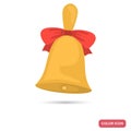 School bell color flat icon for web and mobile design Royalty Free Stock Photo