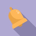 School bell icon flat vector. Study life Royalty Free Stock Photo