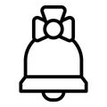 School bell icon outline vector. Class protection