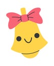 School bell kawaii cartoon character Royalty Free Stock Photo
