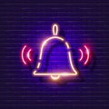 School bell neon sign. Last call, graduation glowing icon. Vector illustration for design. School concept