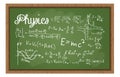 School Black Board With Physics Formulas Royalty Free Stock Photo