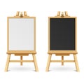 School black and white blank boards on easel vector illustration