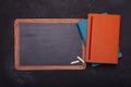 School blackboard with diary Royalty Free Stock Photo