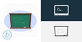 School blackboard isolated icon. line, solid design element Royalty Free Stock Photo