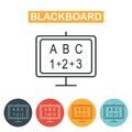 School blackboard line icon. Royalty Free Stock Photo