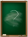 School blackboard with question mark